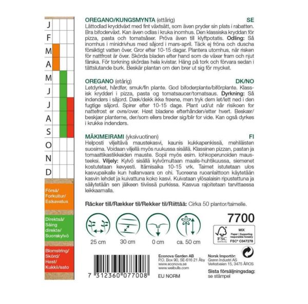 Oregano, Kungsmynta, Ekofrö-2